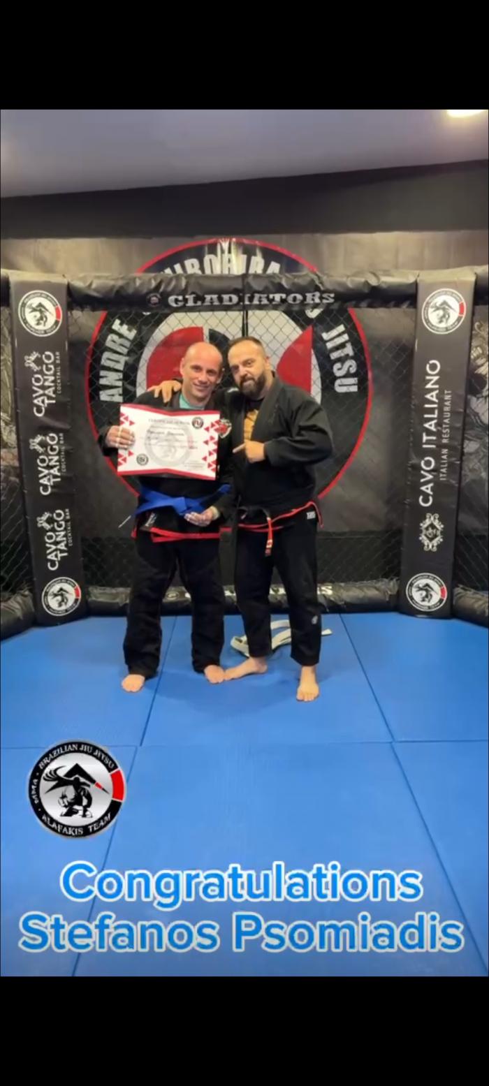 Blue belt · November 7, 2024 · Promoted by Alafakis Christos
