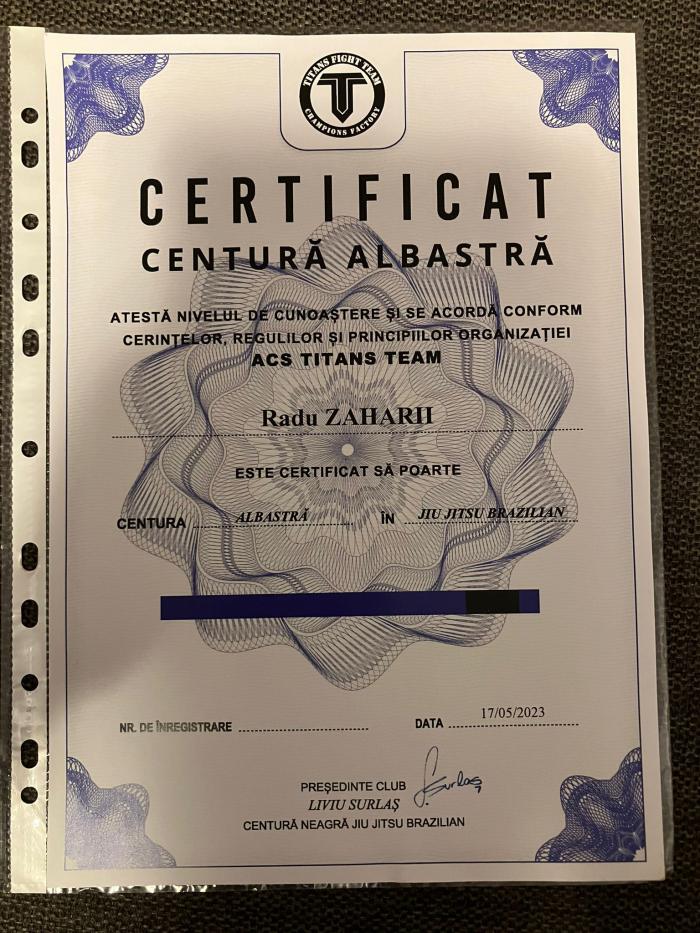 Blue belt · May 22, 2023 · Promoted by Liviu Surlas