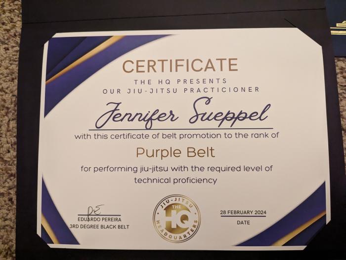 Purple belt · February 28, 2024 · Promoted by Eduardo Pereira
