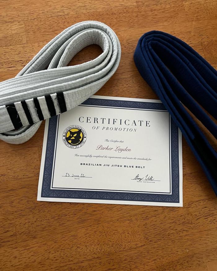 Blue belt · June 25, 2022 · Promoted by Greg Walker