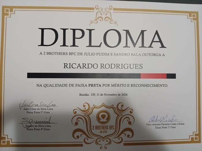 Black belt · November 11, 2024 · Promoted by Vitor Sousa