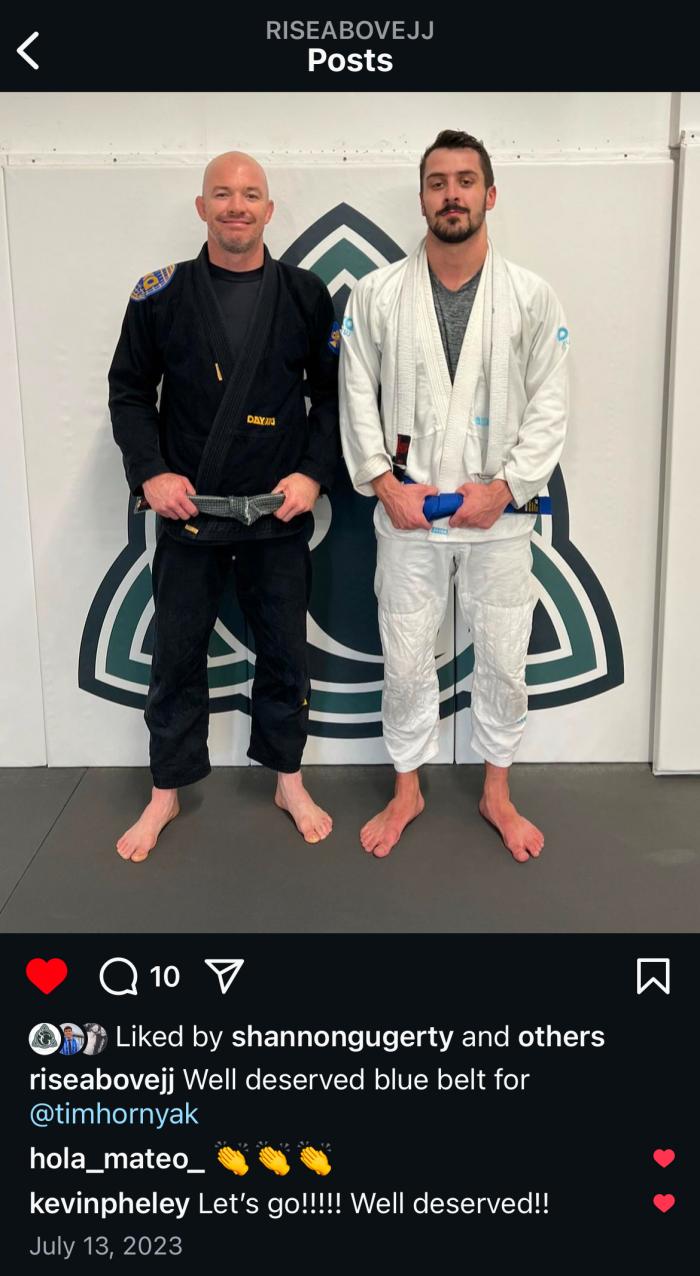 Blue belt · July 13, 2023 · Promoted by Shannon Gugerty