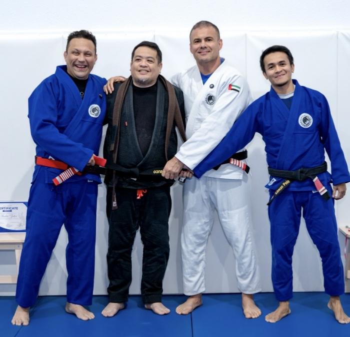 2024 Blackbelt promotion with Master Renzo Gracie and Professor Rafael Haubert