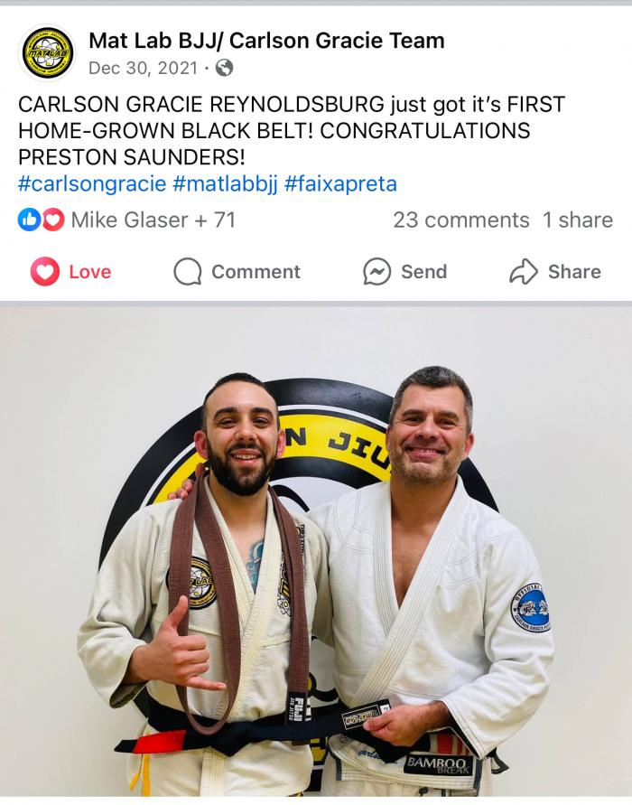 Black belt · December 30, 2021 · Promoted by Travis Haynes
