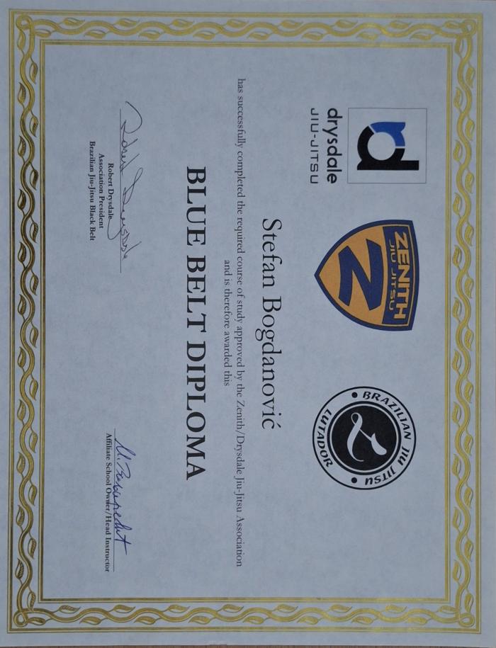 Blue belt · November 8, 2015 · Promoted by Mateja Valjarević