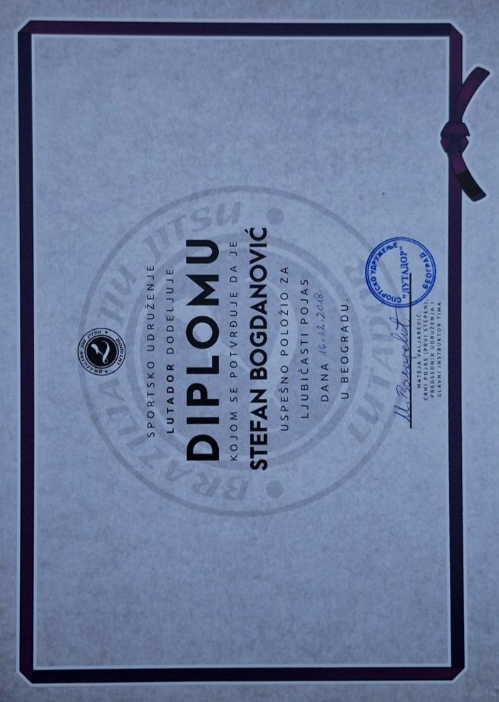 Purple belt · December 16, 2018 · Promoted by Mateja Valjarević