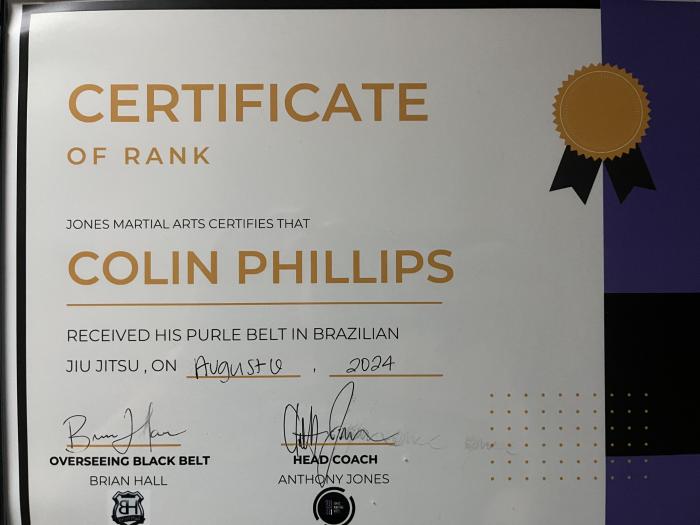 Purple belt · August 6, 2024 · Promoted by Anthony Jones