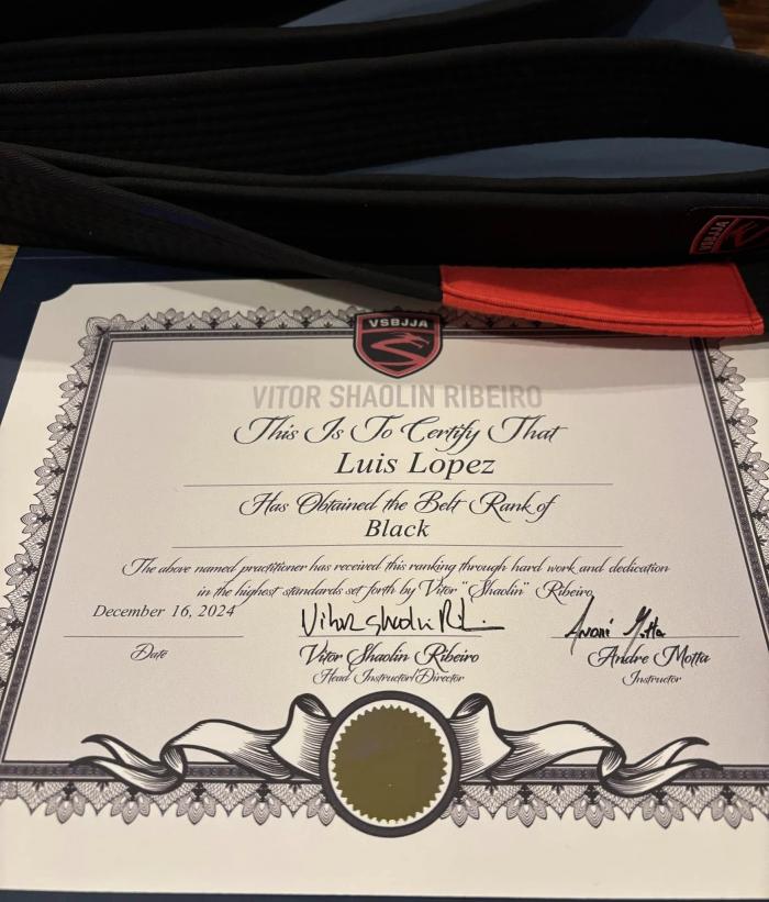 Black belt · December 16, 2024 · Promoted by Vitor "Shaolin" Ribeiro