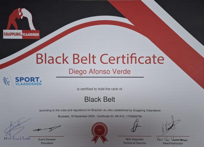 Black belt · December 18, 2024 · Promoted by Eric Van Vaerenbergh