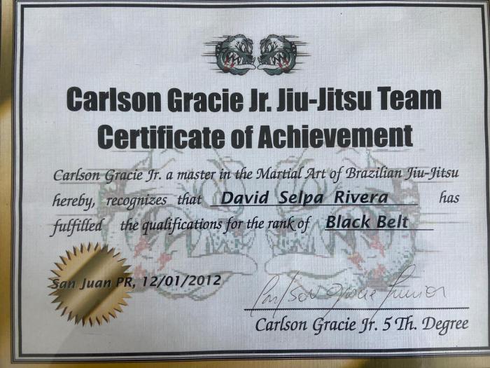 Black belt · December 17, 2012 · Promoted by Carlson Gracie Jr.
