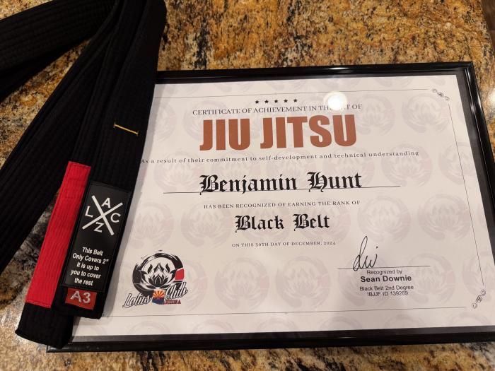 Black belt · December 30, 2024 · Promoted by Sean Downie