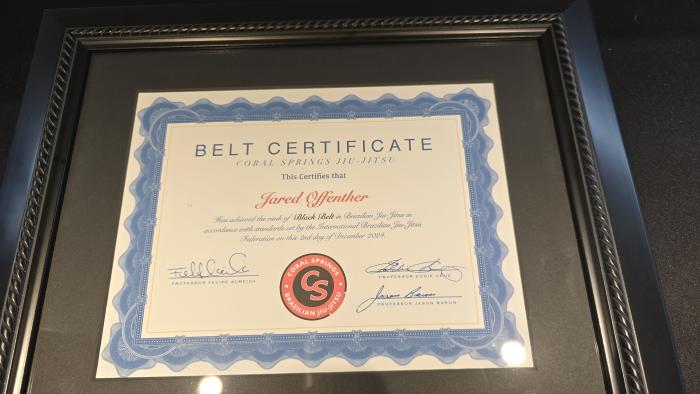 Black belt certificate