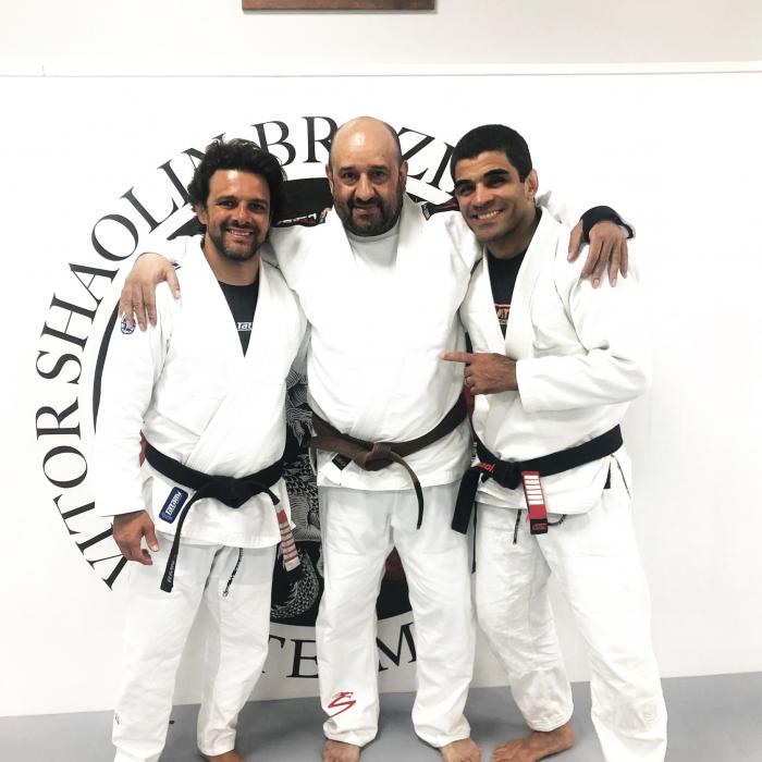 Vitor "Shaolin" Ribeiro, Robson Moura and I.
