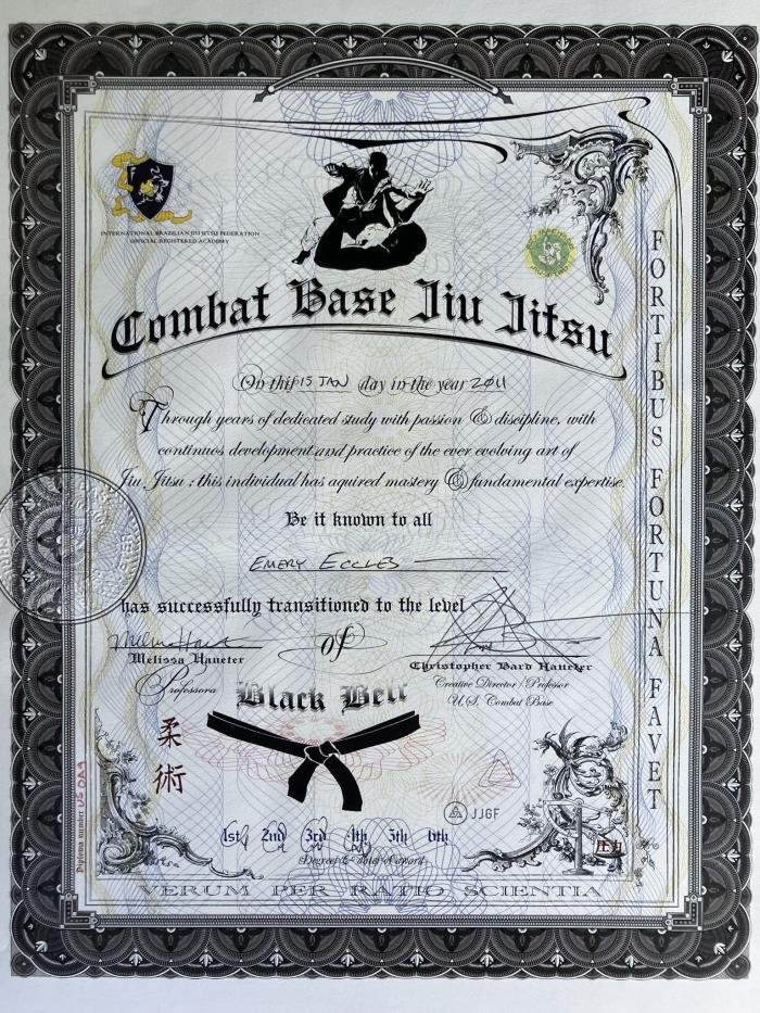 Black belt 4th degree · January 15, 2025 · Promoted by Chris Haueter