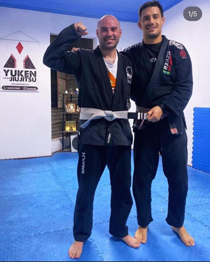 Second-degree graduation in white belt.