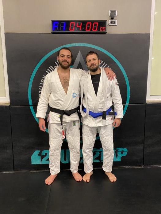 With my coach Ismat. Both promoted on the same day.