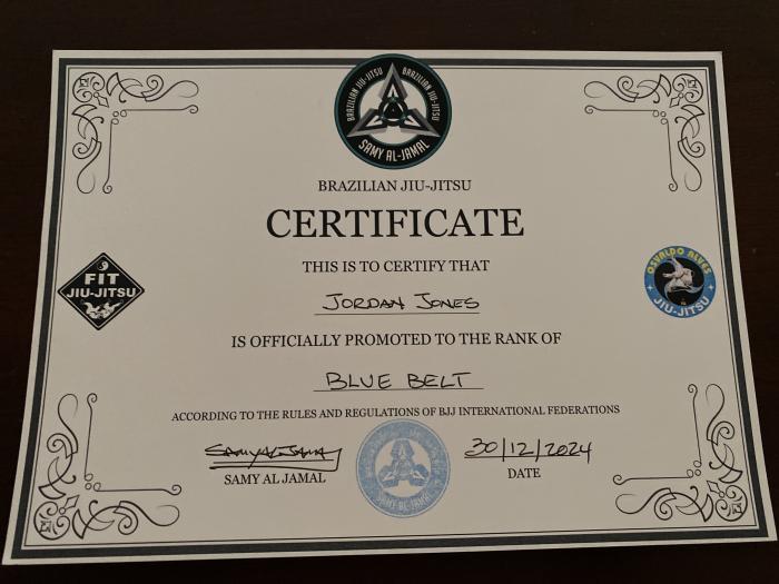 Blue belt · December 30, 2024 · Promoted by Samy Al Jamal