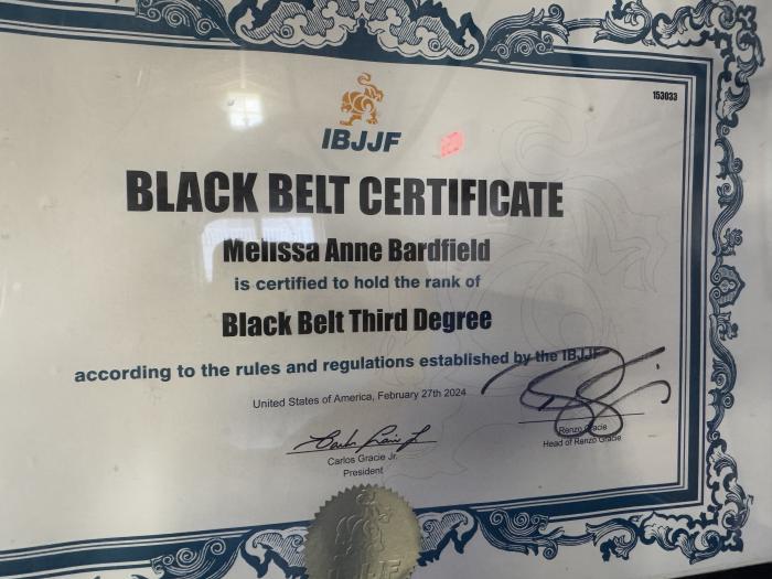 Black belt 3rd degree · October 12, 2024 · Promoted by Renzo Gracie
