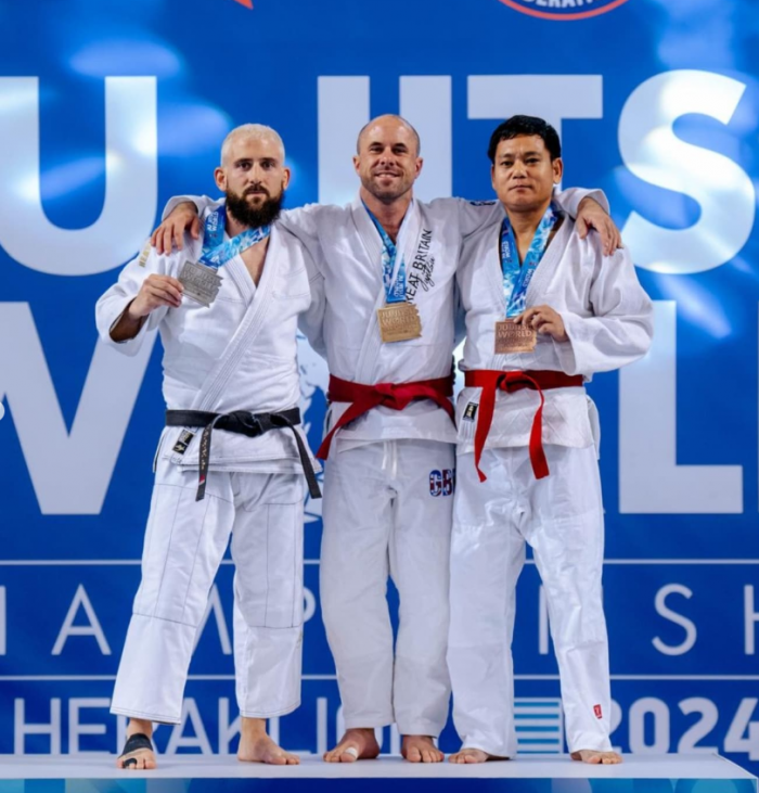 Myse and 2 of my fellow competitors at JJIF World championships