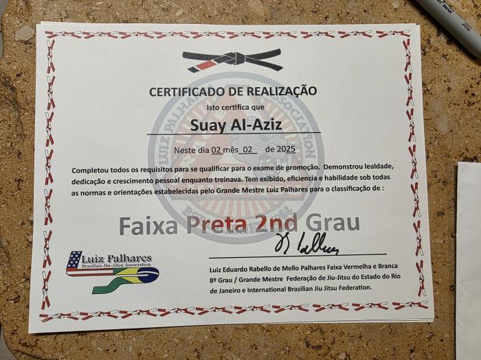 Black belt 2nd degree · February 2, 2025 · Promoted by Luiz Palhares