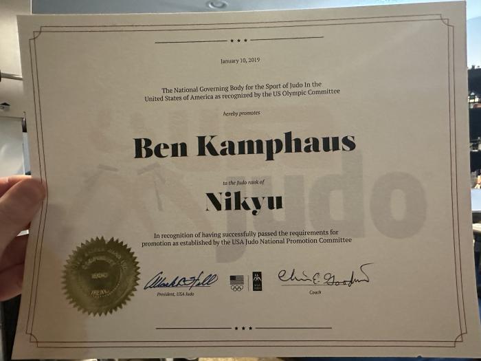 Judo: Nikyu rank
