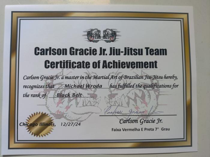 Black belt · December 28, 2024 · Promoted by Carlson Gracie Jr.