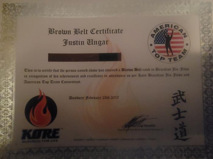 Brown belt · February 25, 2017 · Promoted by Luigi Mondelli