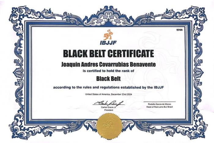 Black belt · December 6, 2024 · Promoted by Leon Melo