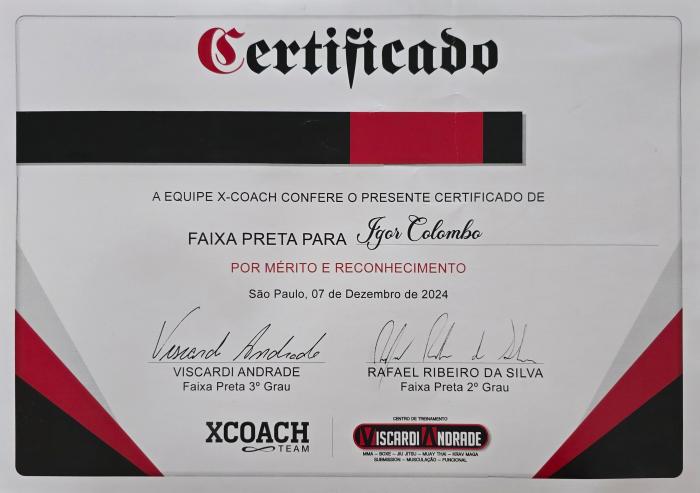 Black belt · December 7, 2024 · Promoted by Viscardi Andrade