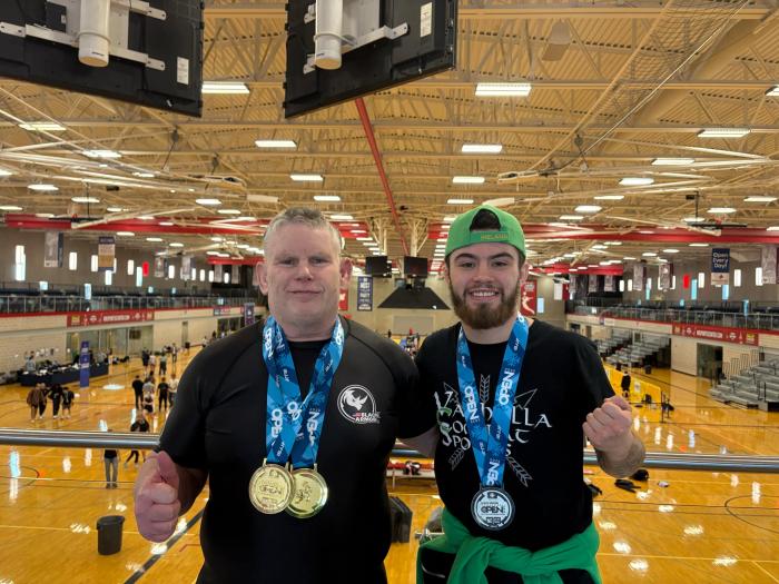 Won double gold in the Austin International IBJJF Master 7 black belt! Won gold in my weight class and then took a gold in the absolute!