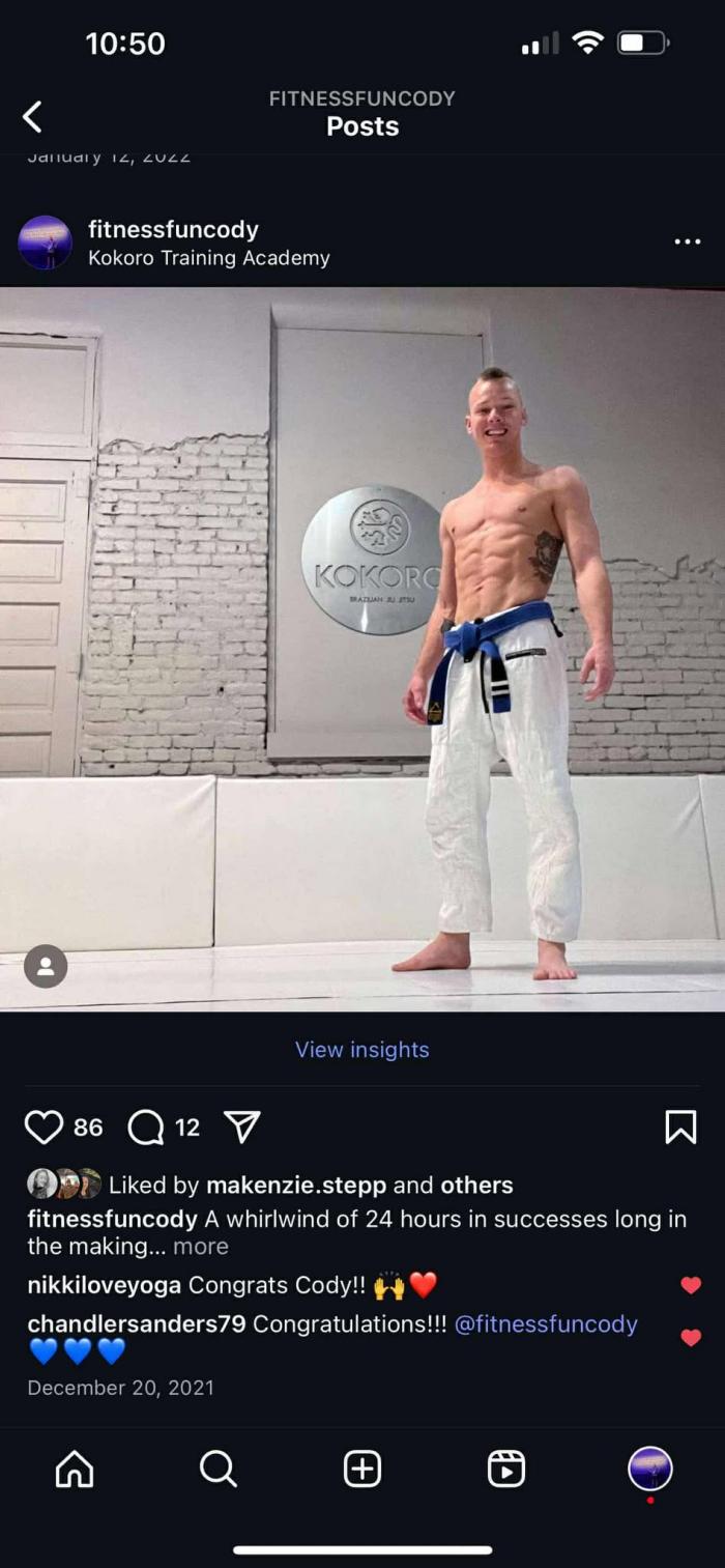 Blue belt · December 10, 2020 · Promoted by Professor Steve Haydock
