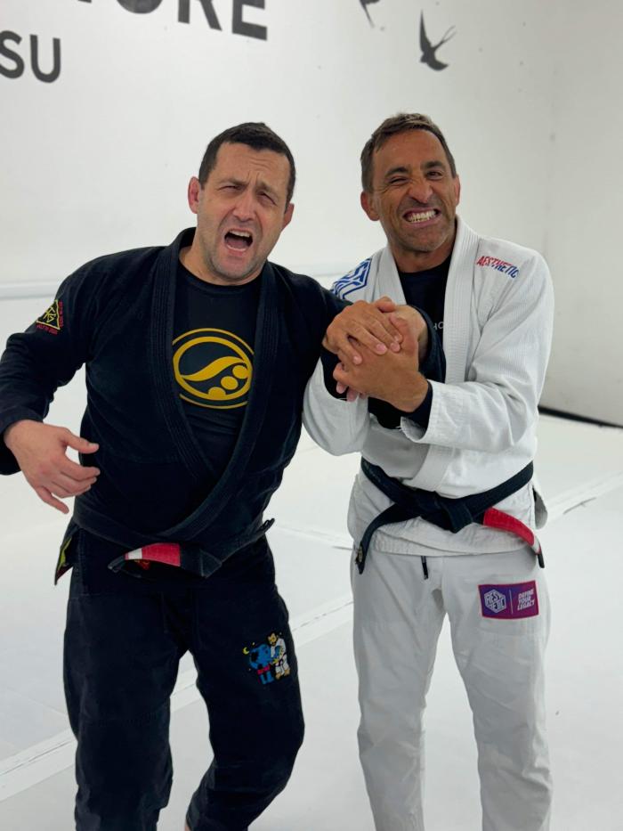 With Pete the Greek at North Shore BJJ in Newquay, 2024