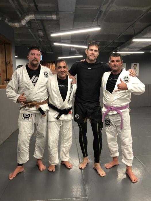 With the G.O.A.T at RGA HQ with my students Rene Terblanche and Llyr Farragher