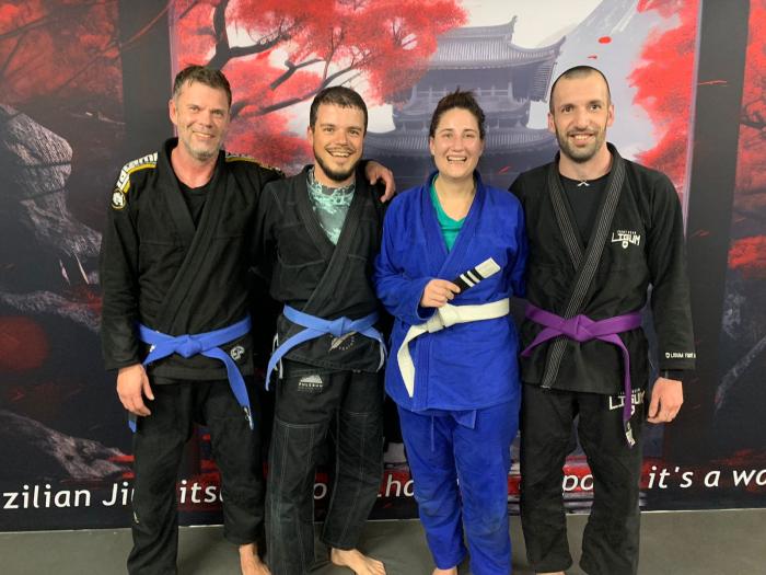 Secon stripe on white belt