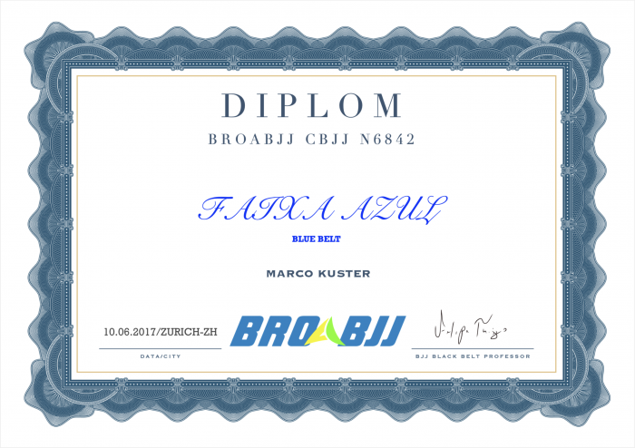 Blue belt · June 10, 2017 · Promoted by Felipe Thiago Pereira da Silva
