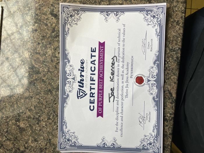 Purple belt · March 24, 2025 · Promoted by Mark Day