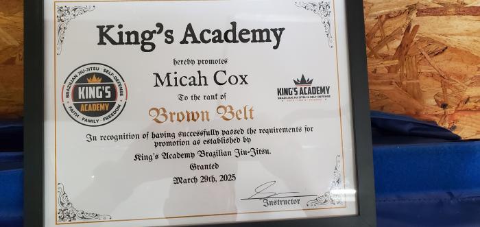Brown belt · March 29, 2025 · Promoted by Chris Bumgarner