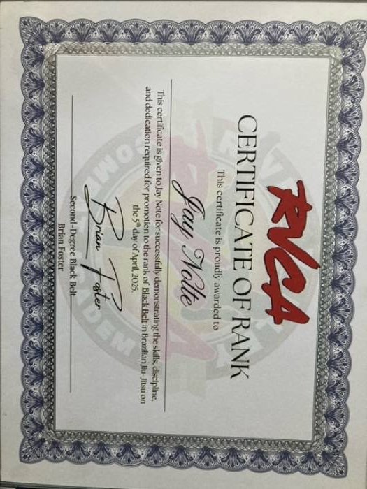 Black belt · April 5, 2025 · Promoted by BRIAN FOSTER
