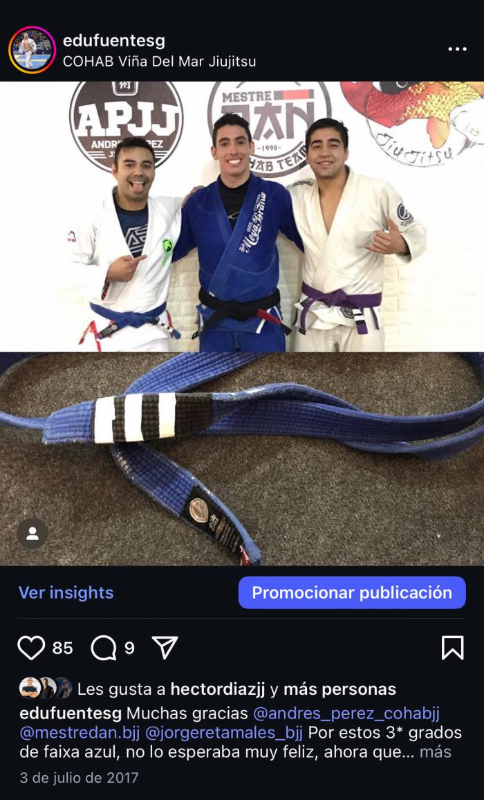 Blue belt · December 8, 2015 · Promoted by Andres Pérez Belmar