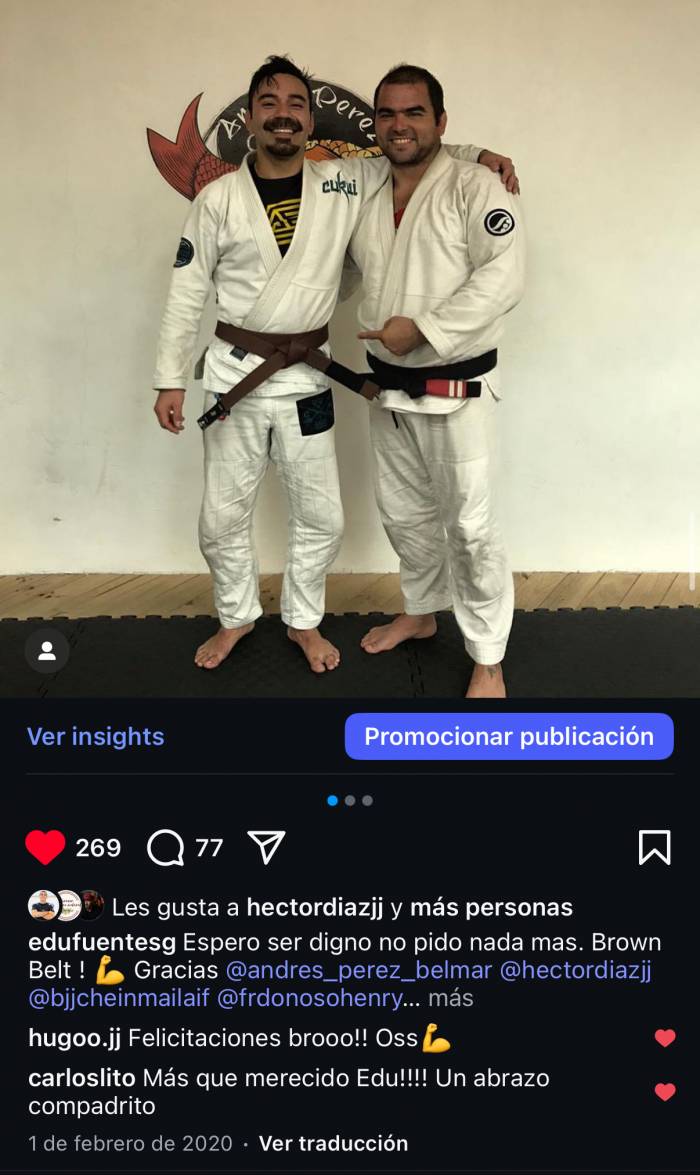 Brown belt · February 1, 2020 · Promoted by Andres Perez Belmar