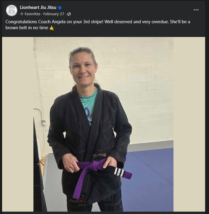 Purple belt · December 3, 2022 · Promoted by Cory Kuchler