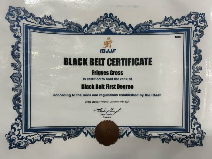 Black belt 1st degree · September 11, 2024 · Promotion by time served