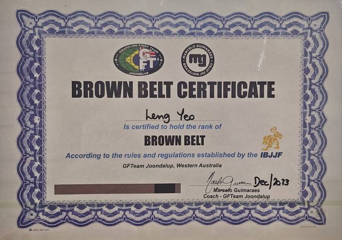 Brown belt · December 1, 2023 · Promoted by Marcelo Guimaraes