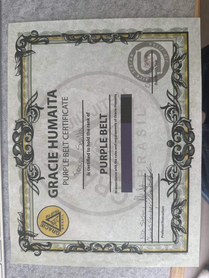 Purple belt · June 10, 2017 · Promoted by Nicholas Stefan