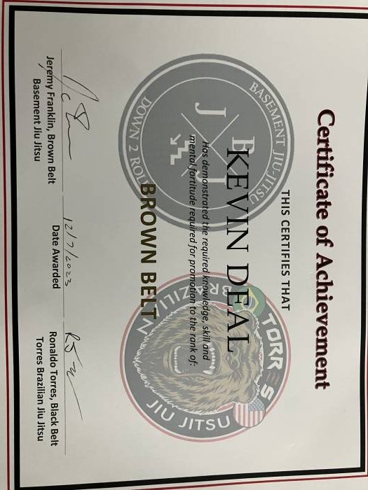 Brown belt · December 7, 2023 · Promoted by Rolando Torres