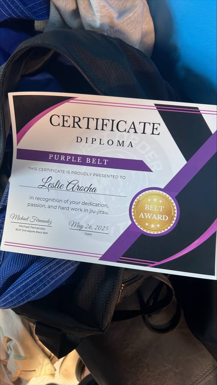 Purple belt · April 26, 2025 · Promoted by Michael Fernandez