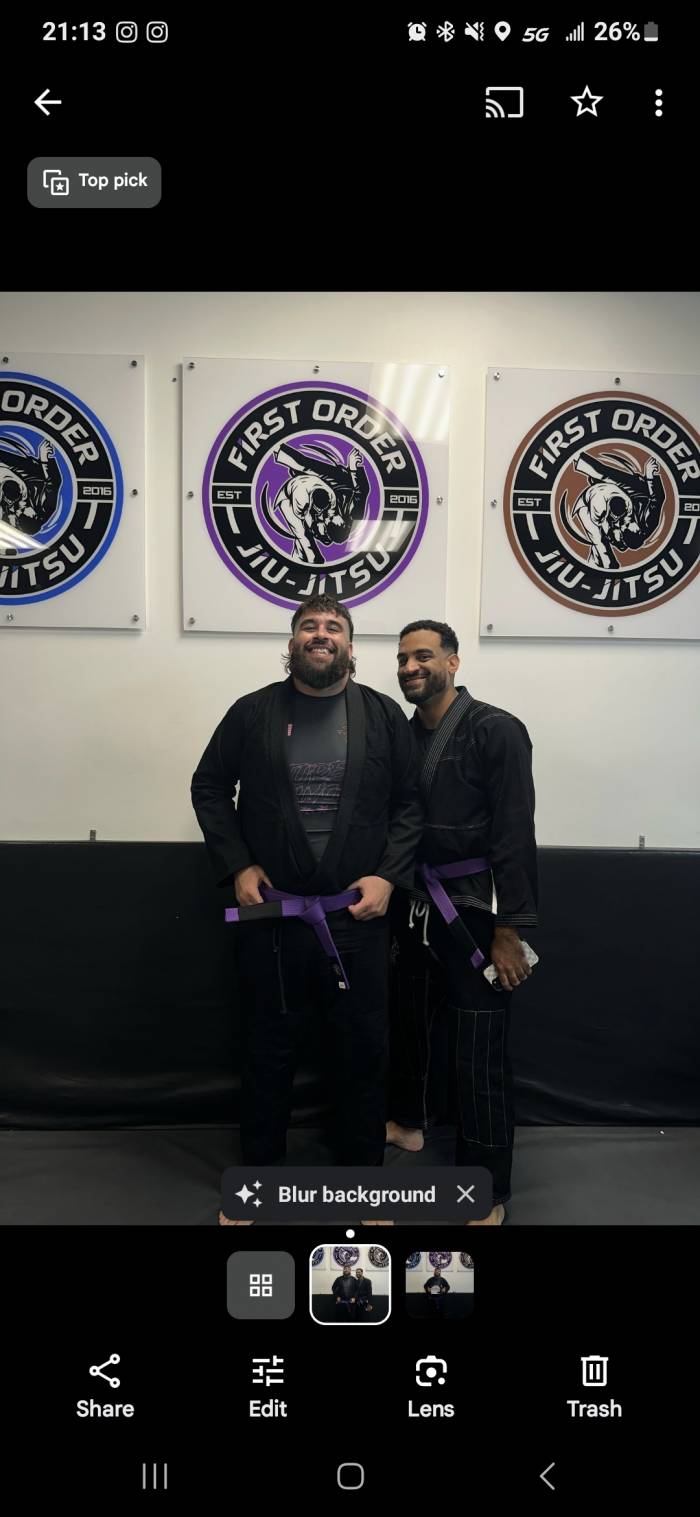Purple belt · April 26, 2025 · Promoted by Tarzan First Order of Jiu-jitsu