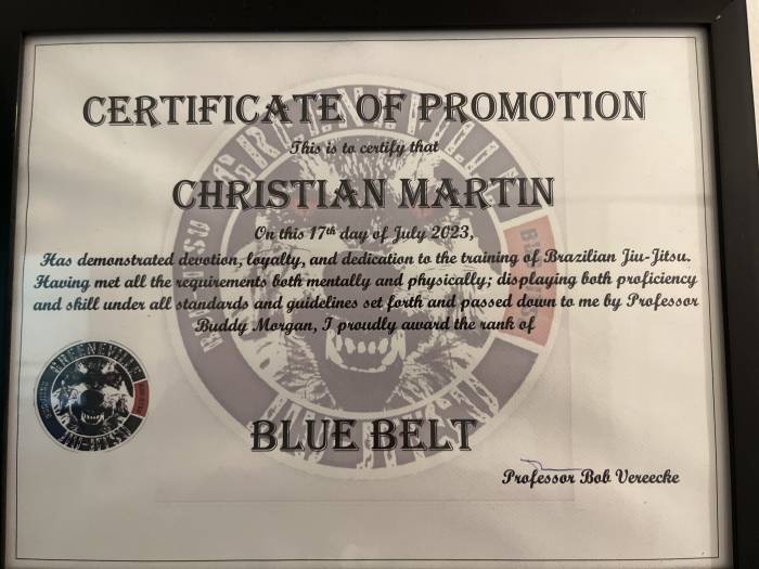 Blue belt · July 17, 2023 · Promoted by Robert Vereecke