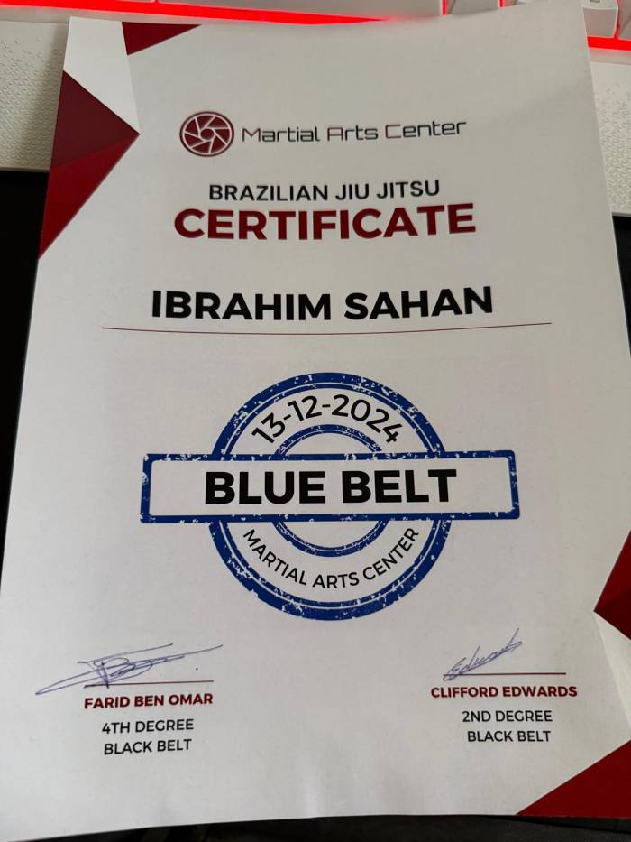 Blue belt · December 13, 2024 · Promoted by Farid Ben Omar