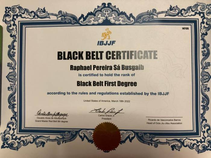 Black belt 1st degree · July 4, 2021 · Promotion by time served